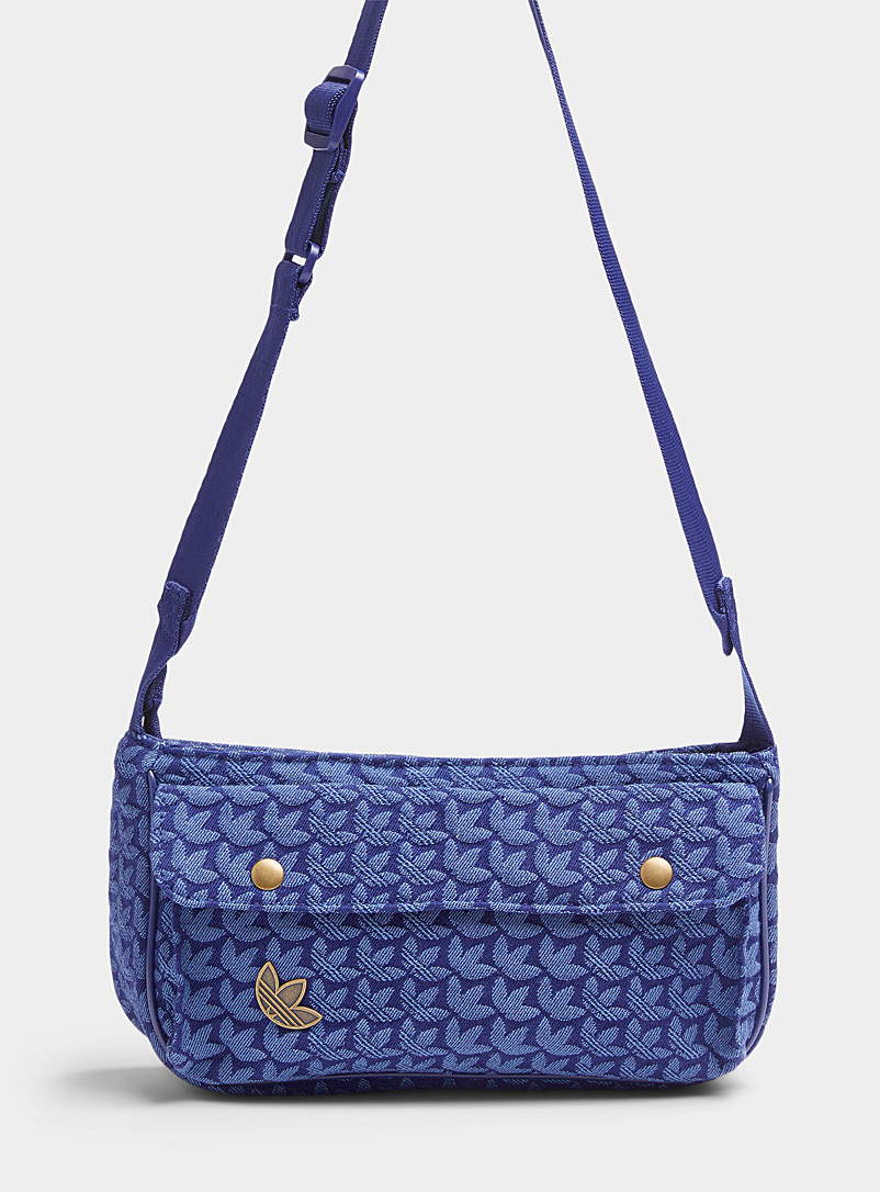 Adidas Originals Patterned Blue Two-tone logo shoulder bag for women