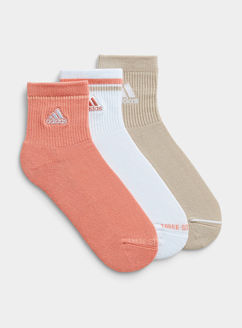 Adidas Orange Padded athletic ankle socks Set of 3 for women