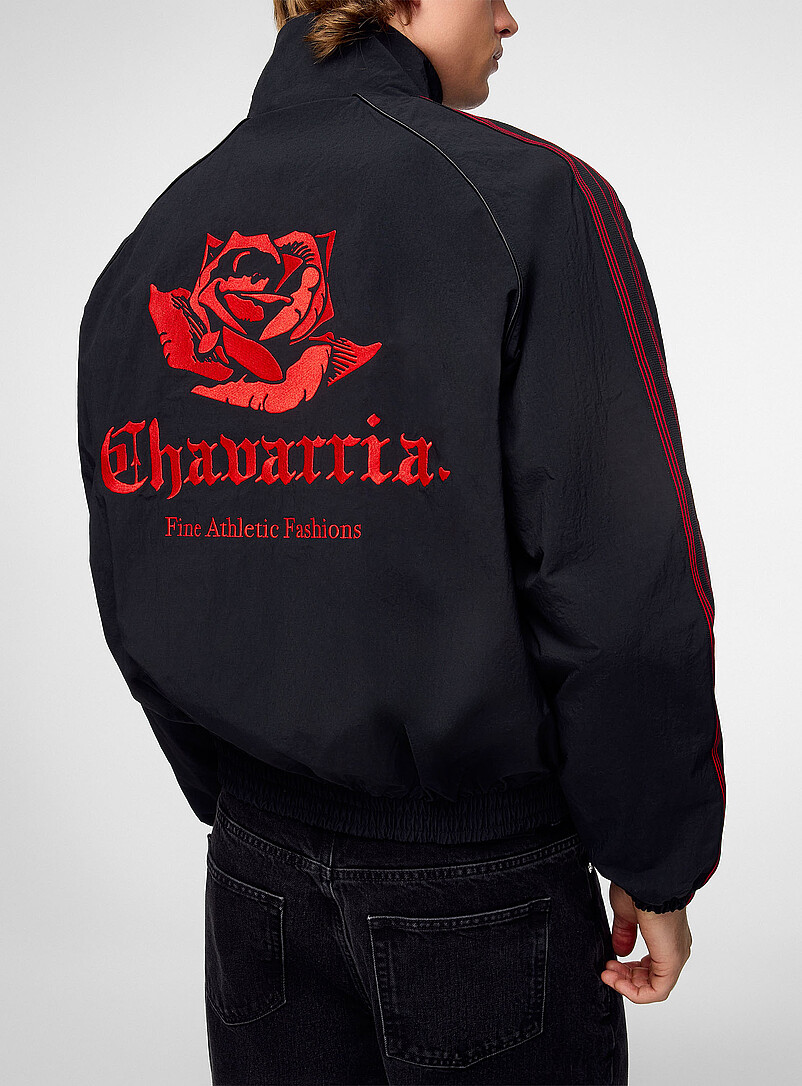 Embroidered rose track jacket | Adidas x Willy Chavarria | Shop