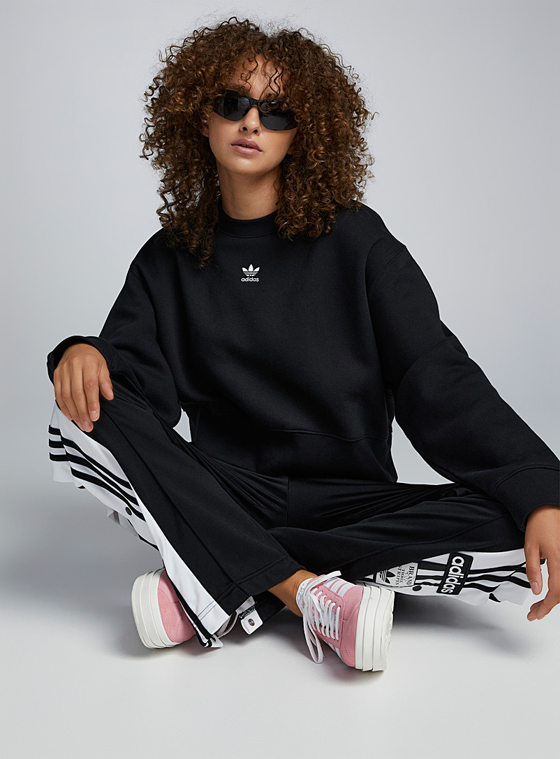 Adidas Originals Black Logo black cropped sweatshirt for women