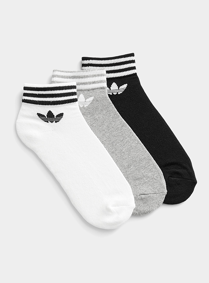 Adidas Originals White Trefoil athletic ped socks Set of 3 for women