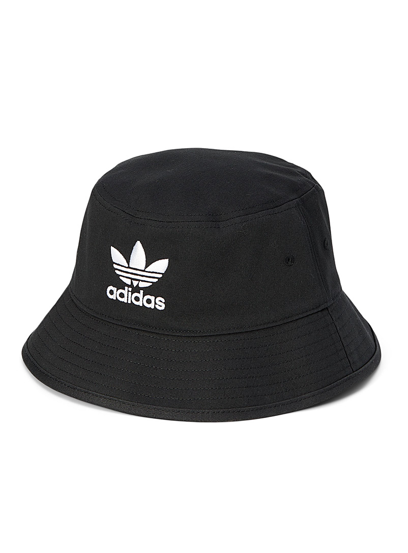 Adidas Originals Black Trefoil straight-edge bucket hat for women