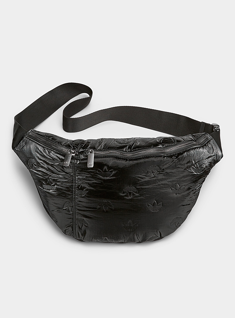 Adidas Originals Black Satiny oversized belt bag for women