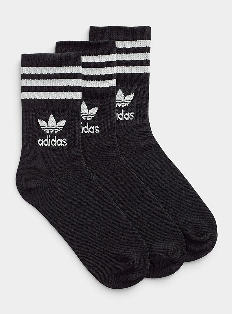 Adidas Originals: Les chaussettes athlétiques noires Ensemble de 3 Noir pour femme