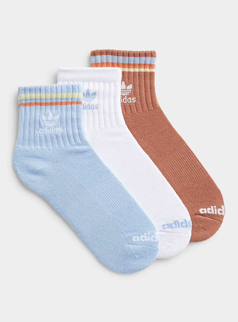 Adidas Originals Baby Blue Colourful band socks Set of 3 for women