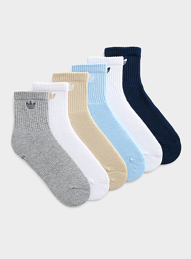 Adidas Originals: Les chaussettes cheville neutres petit logo Ensemble de 6 Bleu pour femme