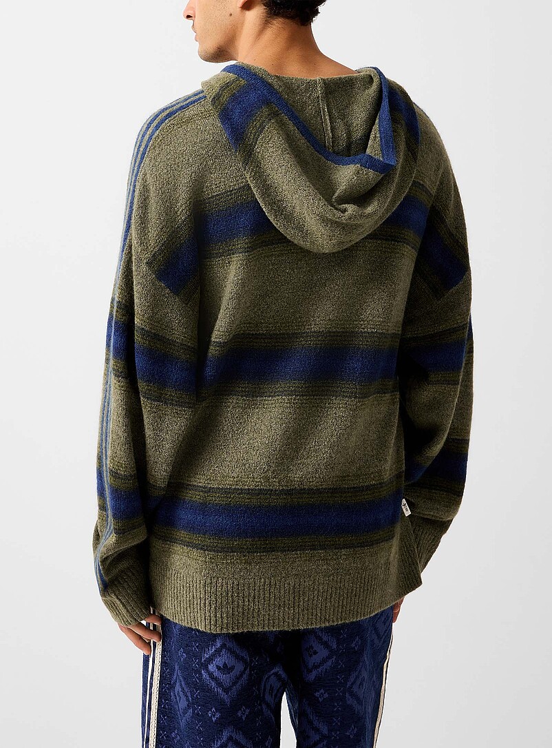 Baja tie-neck striped knit hoodie product image 3