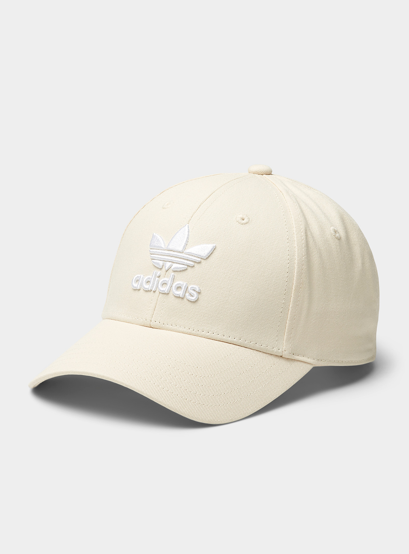 Adidas Originals Logo Embroidery Baseball Cap In Ivory White