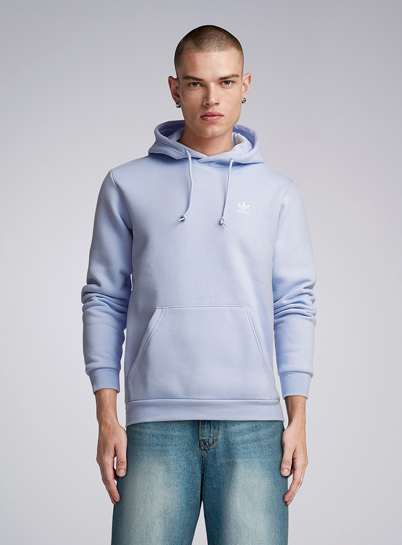 Adidas Originals Trefoil Logo Hoodie In Baby Blue