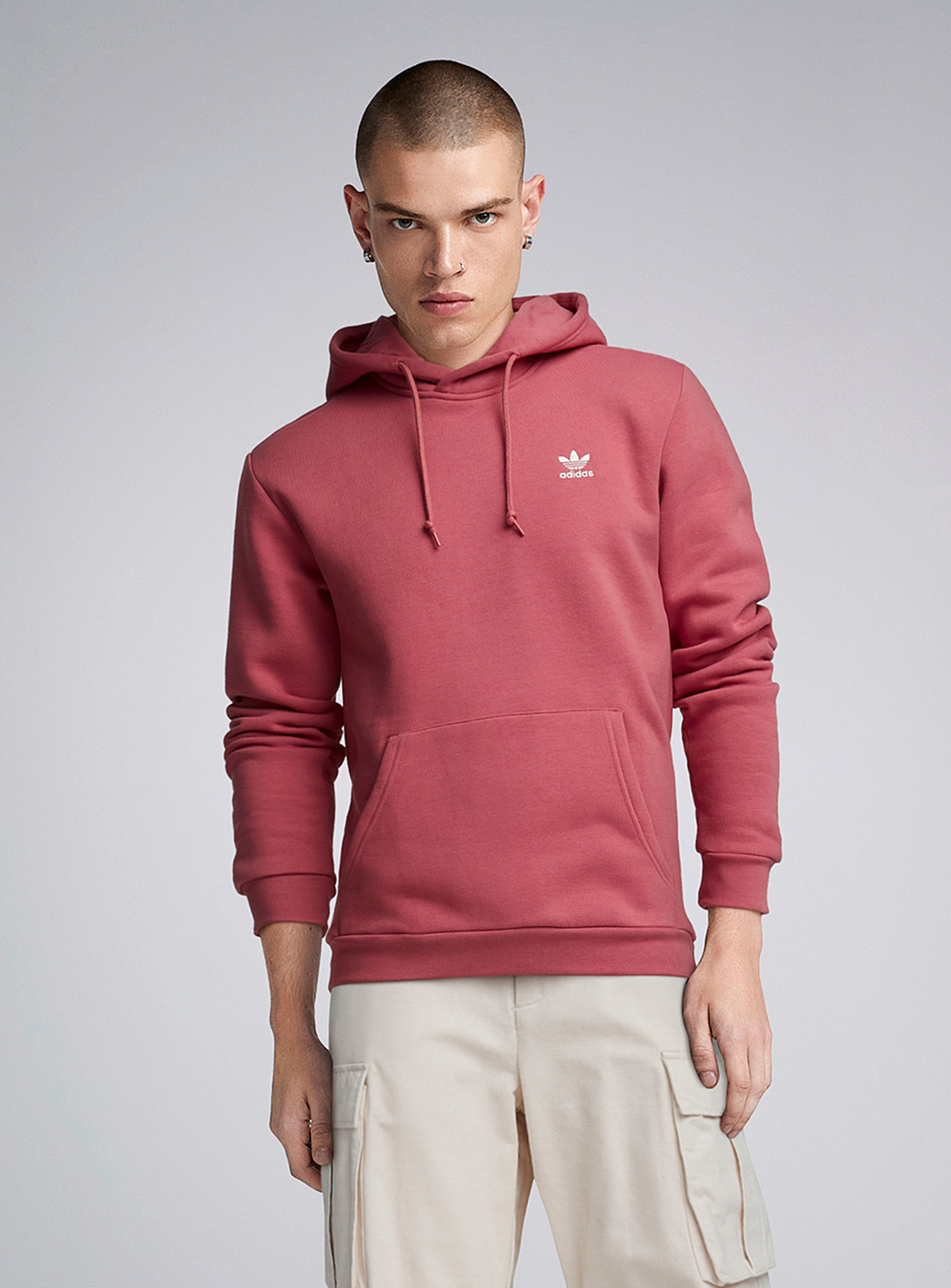 Adidas Originals Trefoil Logo Hoodie In Dusky Pink