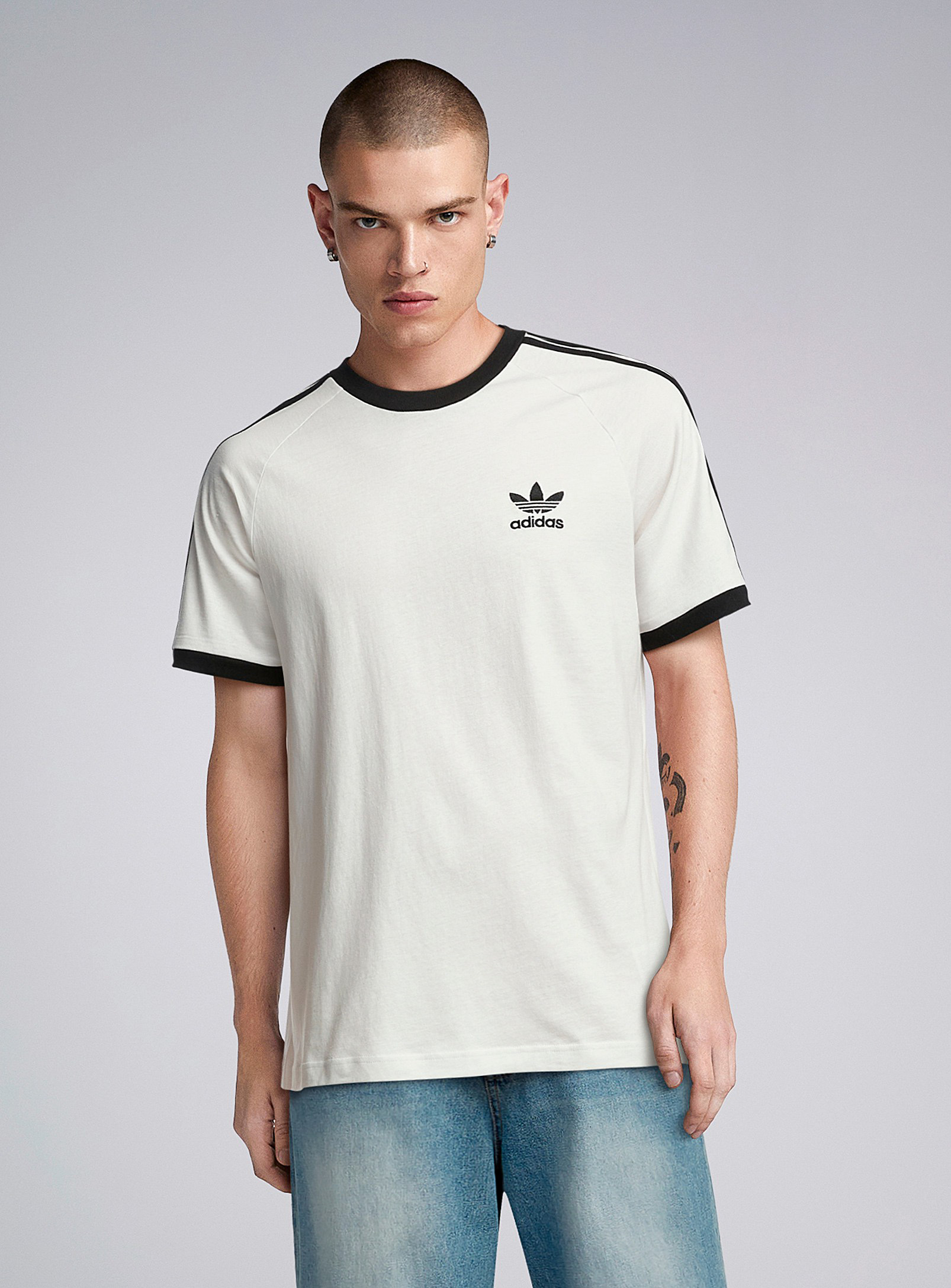 Adidas - Men's 3-stripe ringer T-shirt