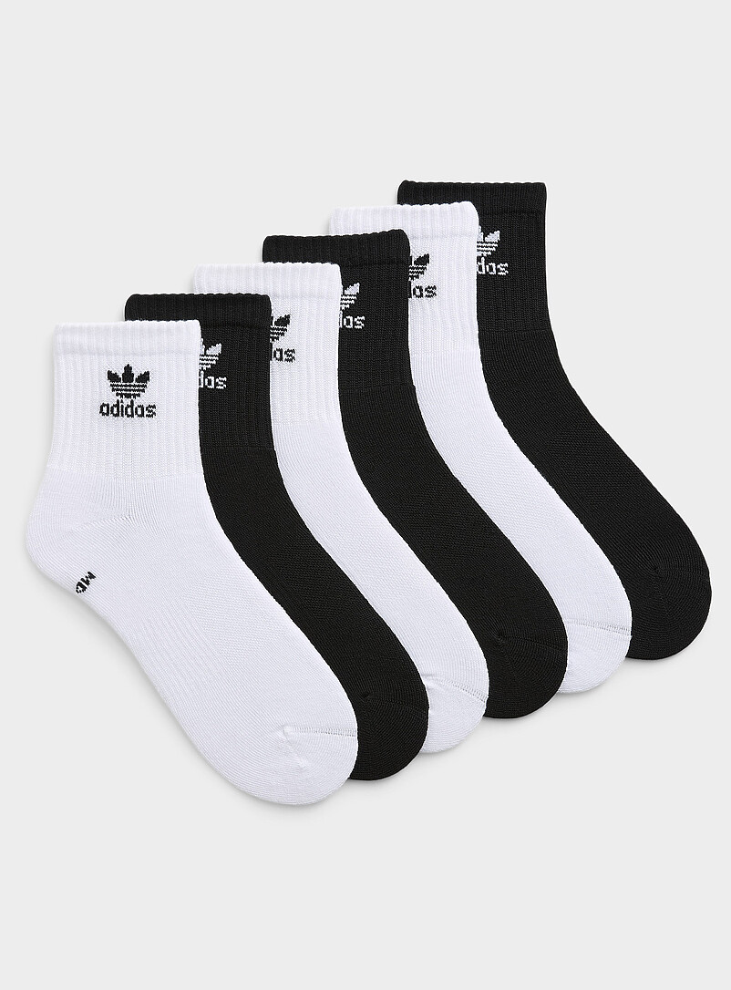 Black/white classic ankle socks 6-pack product image (primary)