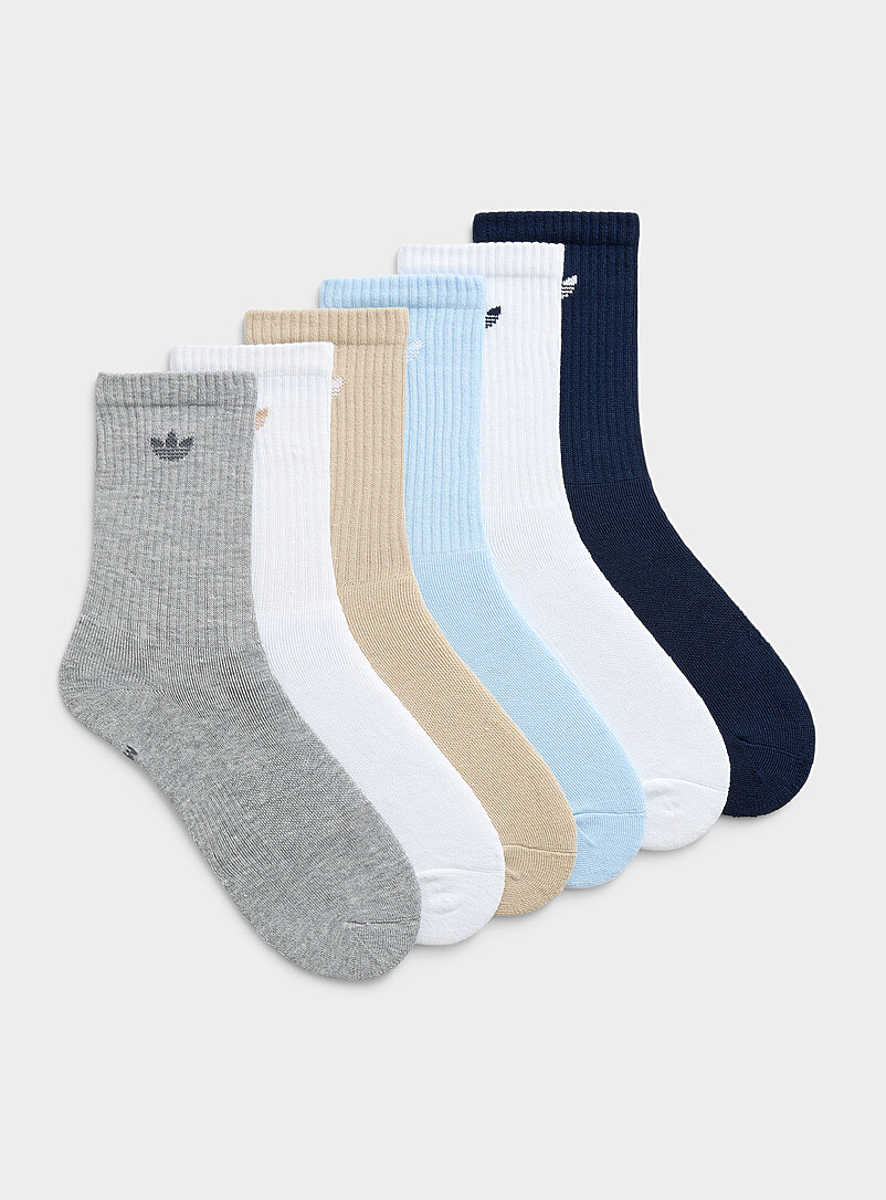 Trefoil padded ribbed socks 6-pack product image (primary)