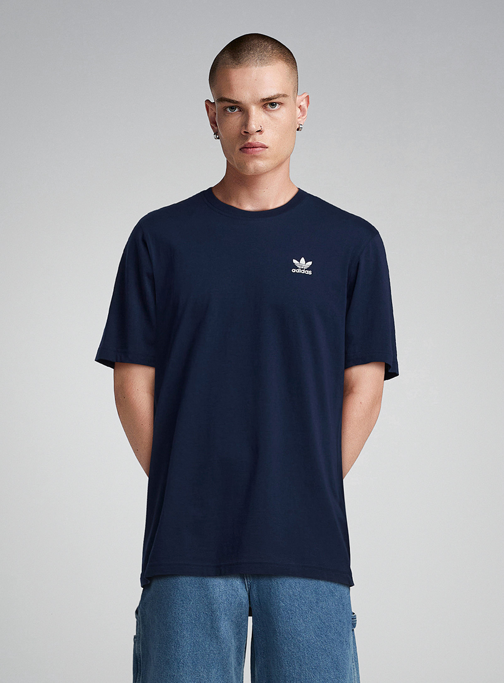 Adidas Originals Trefoil Logo T-shirt In Dark Blue