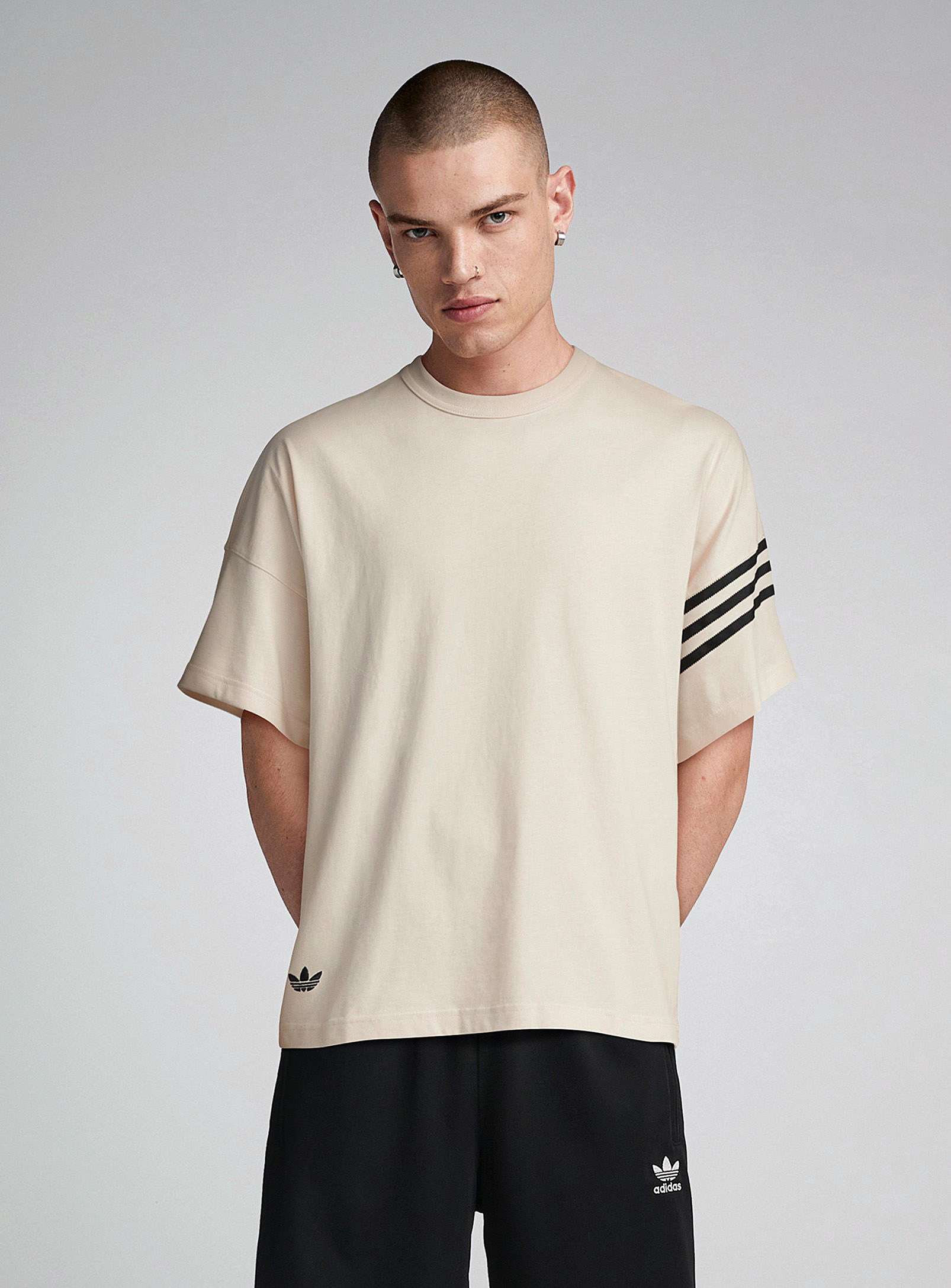 Adidas Originals Adicolor Neuclassics Cream T-shirt In Cream Beige