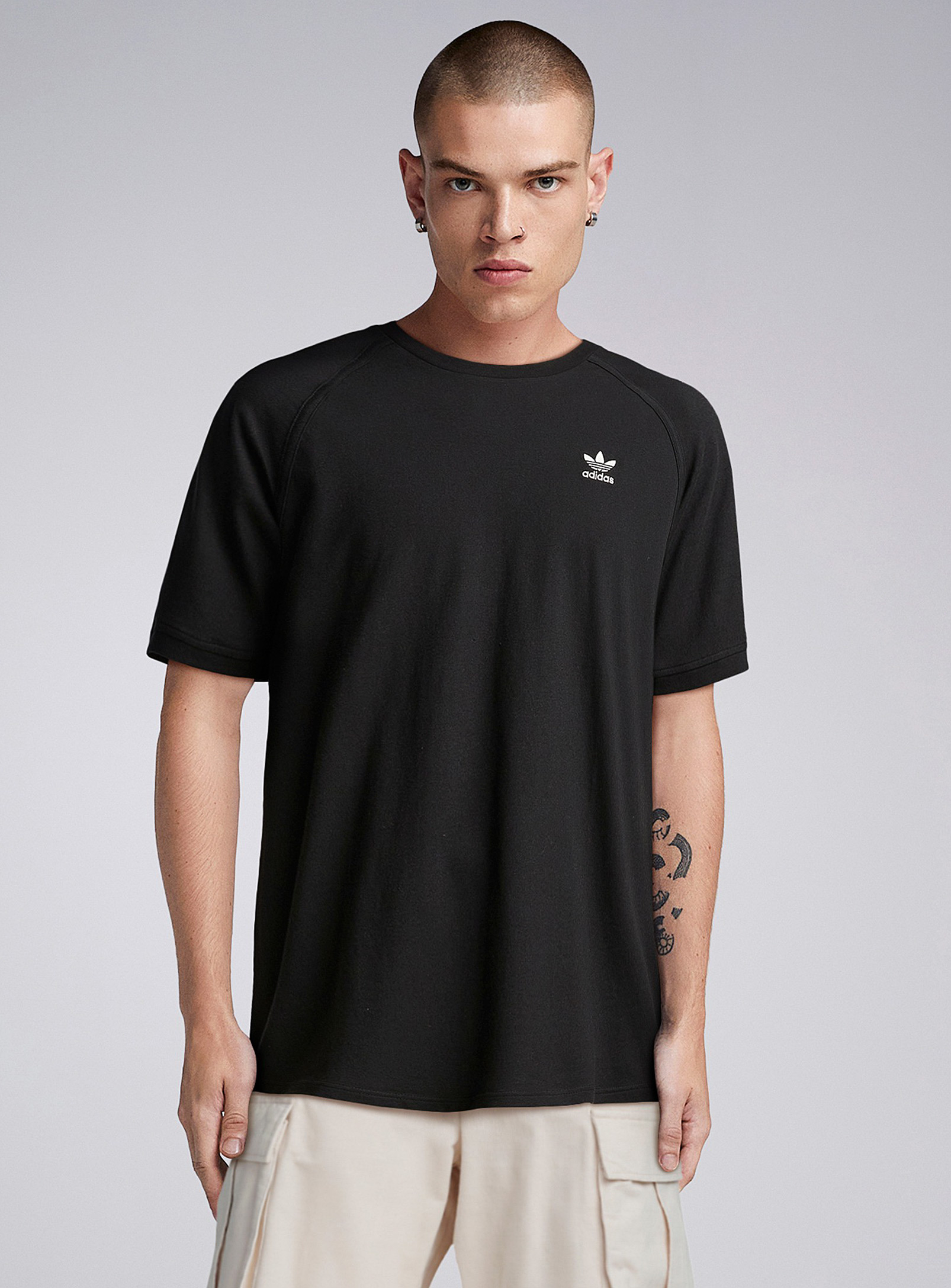Adidas Originals Trefoil Logo Raglan T-shirt In Black