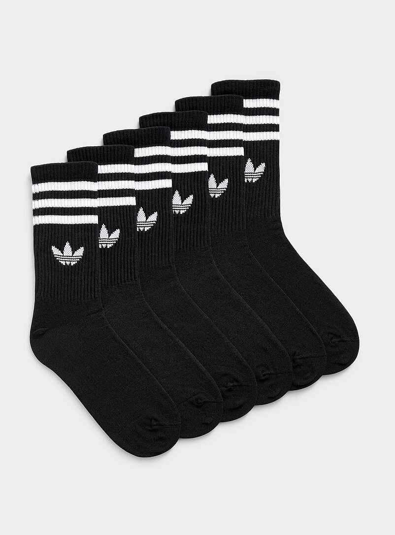 Contrasting Triple-Stripe Socks Set Of 6