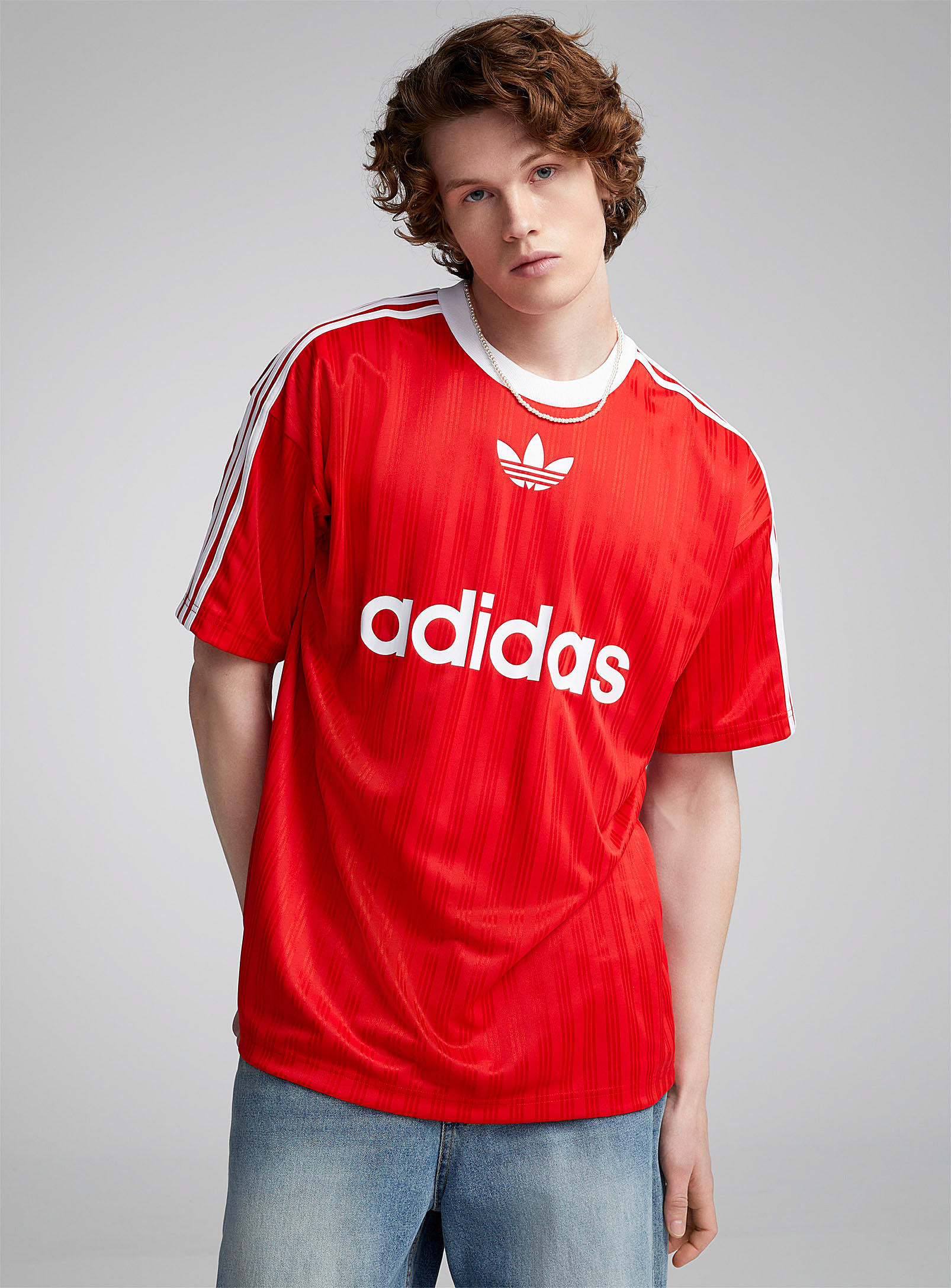 Adidas Originals Adicolor Jersey T-shirt In Red