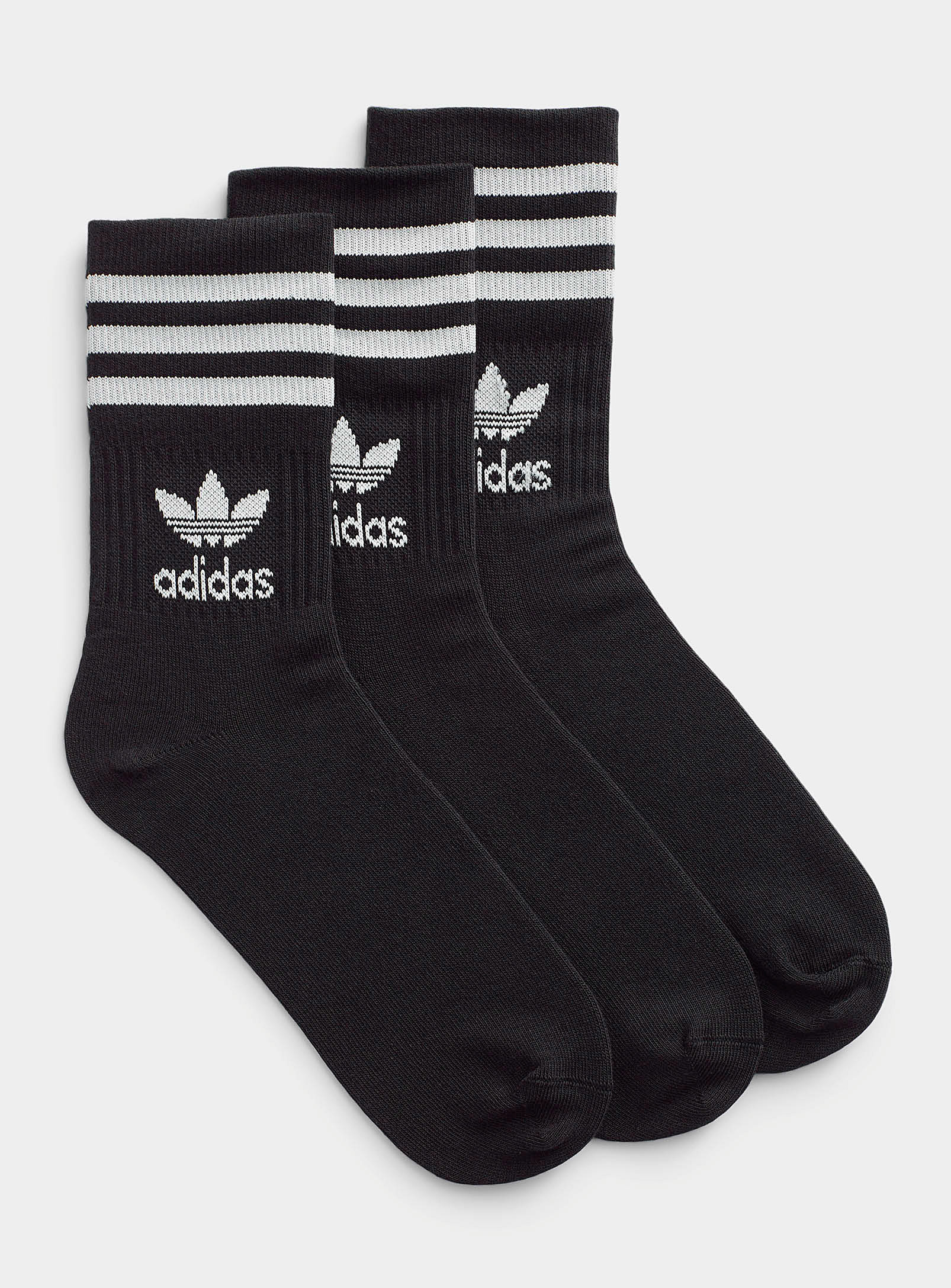 Adidas Originals Black Athletic Socks Set Of 3