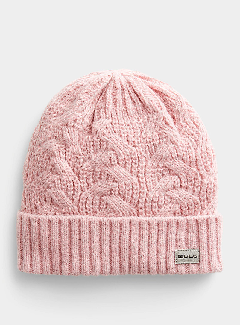 Bula Dusky Pink Openwork cable-knit tuque for women