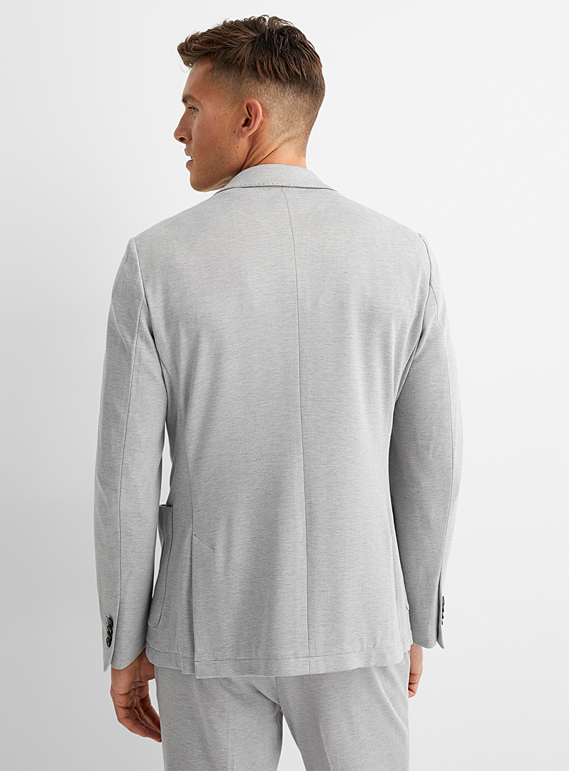 Bosco: Le complet tricot gris clair Coupe semi-ajustée Gris pâle pour homme