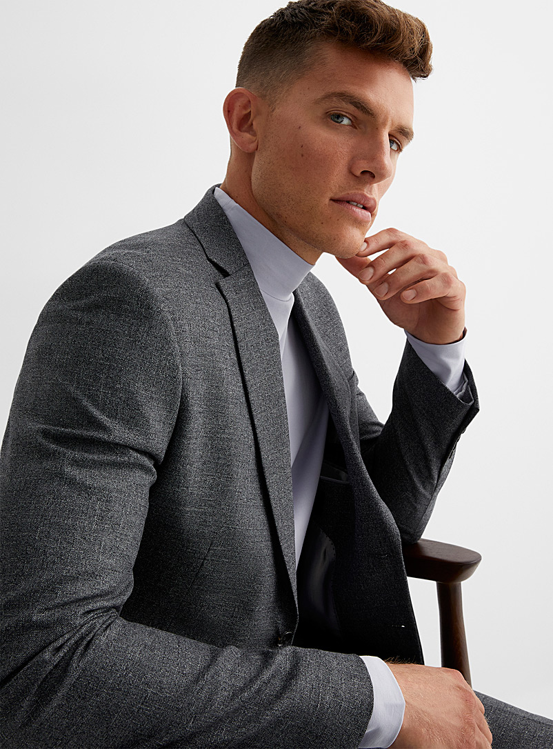 Bosco Grey Heathered suit Semi-slim fit for men