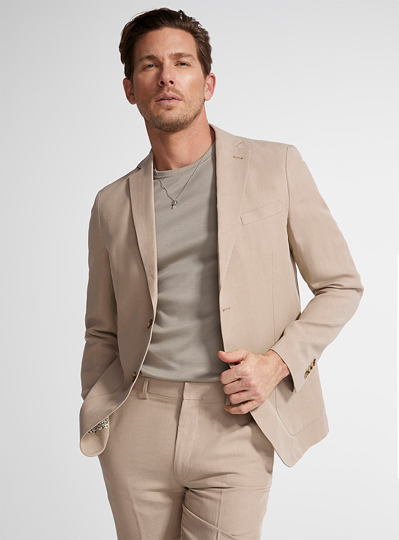 Bosco Sand Linen-Tencel™ jacket Semi-slim fit for men