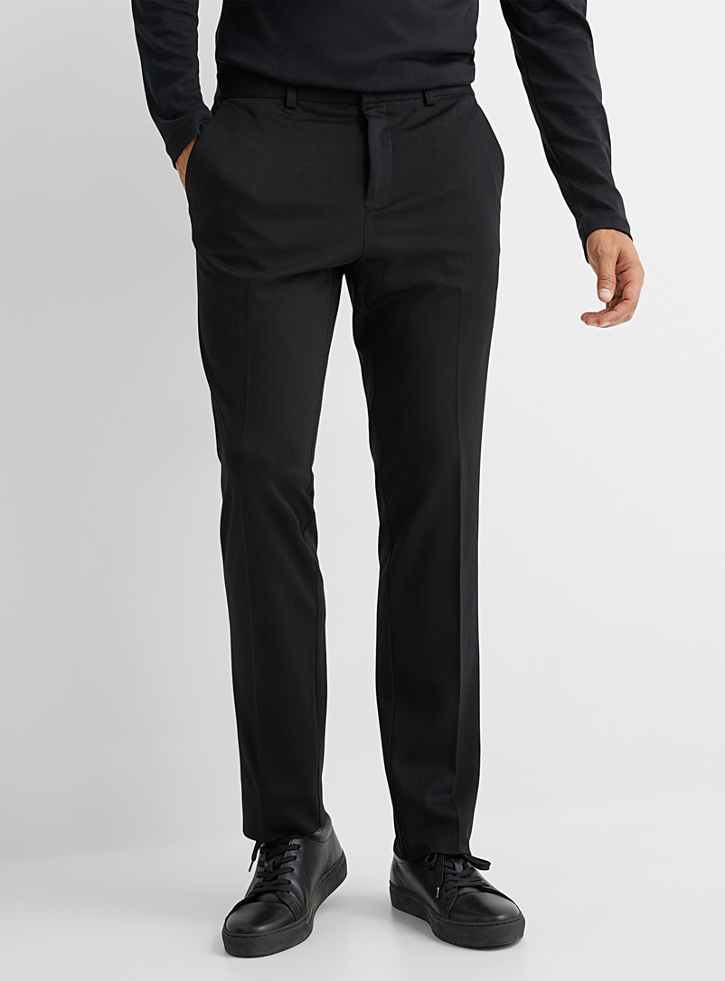 Bosco Black Monochrome knit pant Straight, slim fit for men