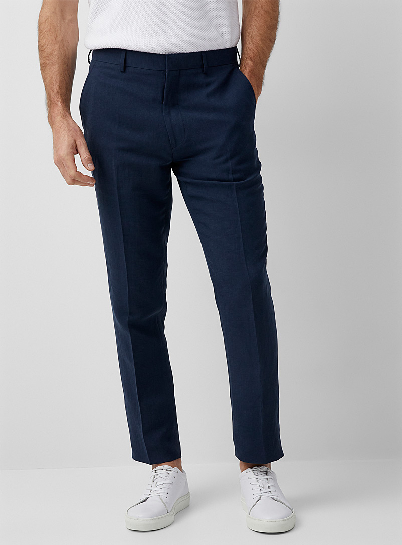 Bosco: Le pantalon lin et Tencel<sup>MC</sup> Coupe droite Bleu foncé pour homme