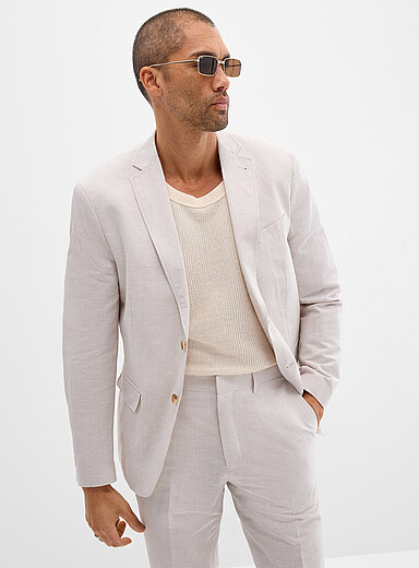 Linen-cotton suit jacket <b>Semi-slim fit</b>