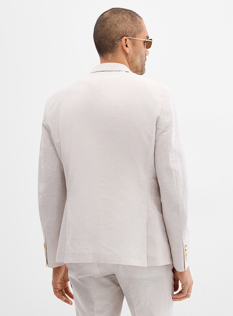 Bosco: Le veston lin et coton <b>Coupe semi-ajust&eacute;e</b> Sable pour homme