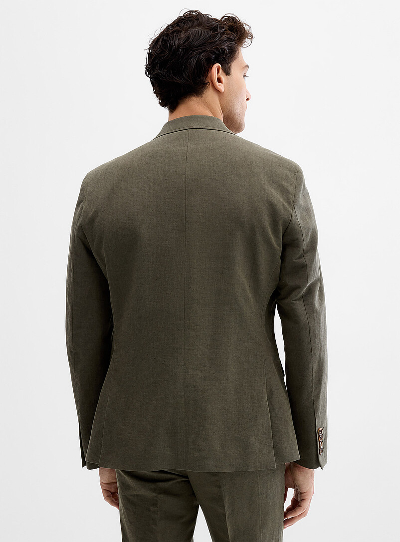 Bosco: Le veston lin et coton <b>Coupe semi-ajust&eacute;e</b> Sable pour homme