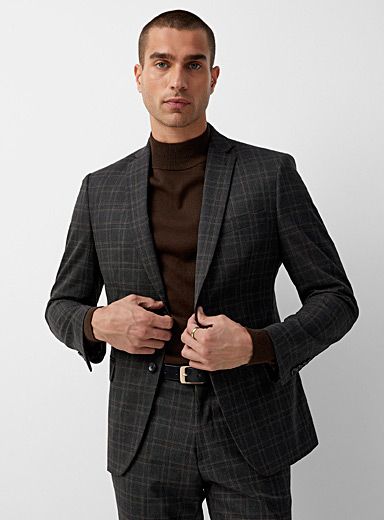 Coffee-accent Prince of Wales jacket Semi-slim fit | Bosco | Shop Men's ...