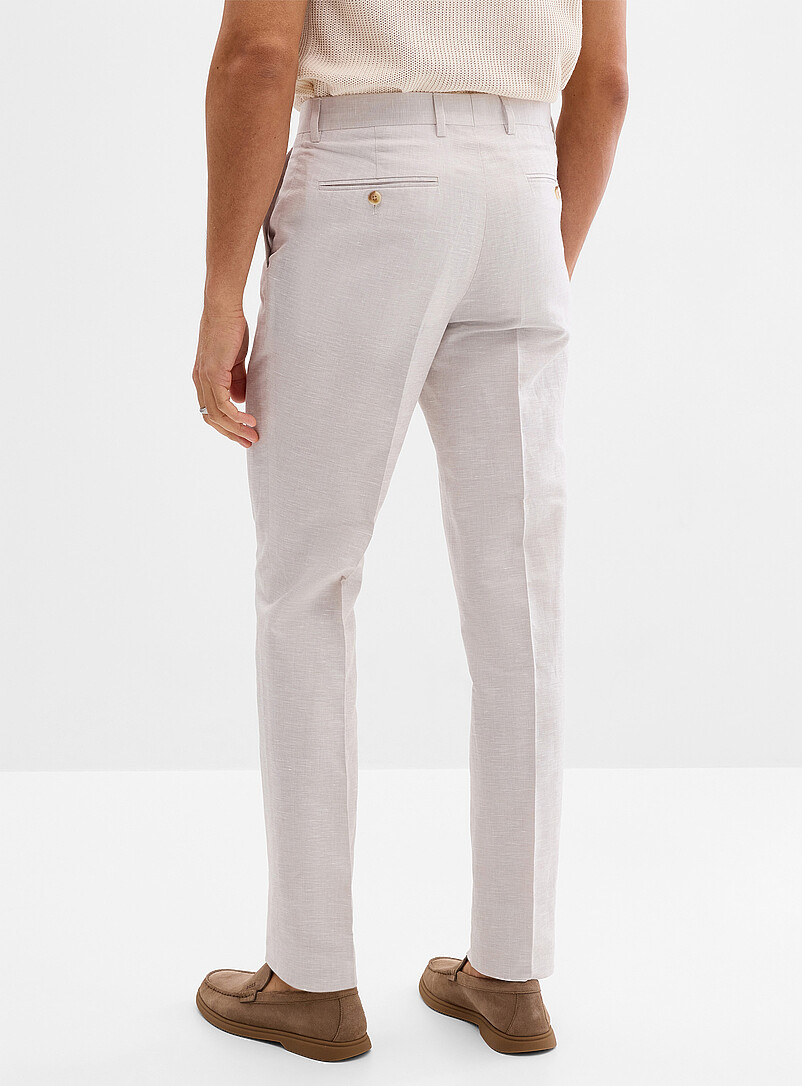 Bosco: Le pantalon lin et coton Coupe semi-ajust&eacute;e Bleu fonc&eacute; - Indigo pour homme