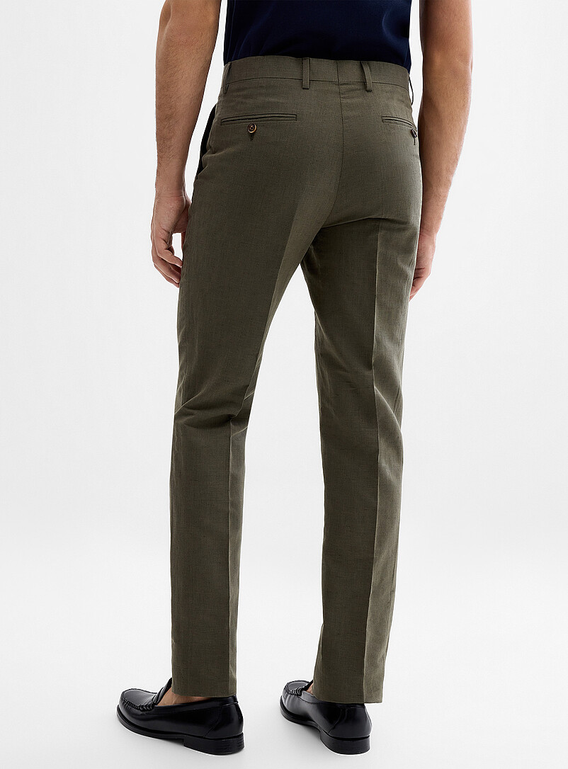 Bosco: Le pantalon lin et coton Coupe semi-ajust&eacute;e Bleu fonc&eacute; - Indigo pour homme