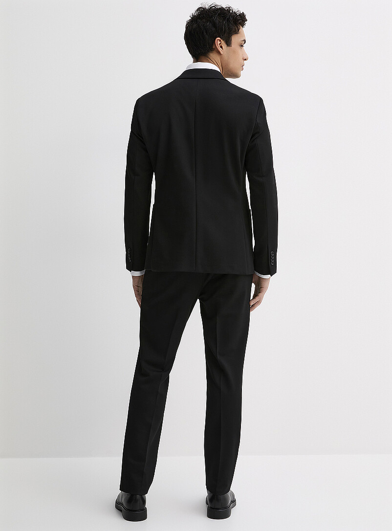 Bosco: Le complet tricot textur&eacute; <b>Coupe semi-ajust&eacute;e</b> Noir pour homme