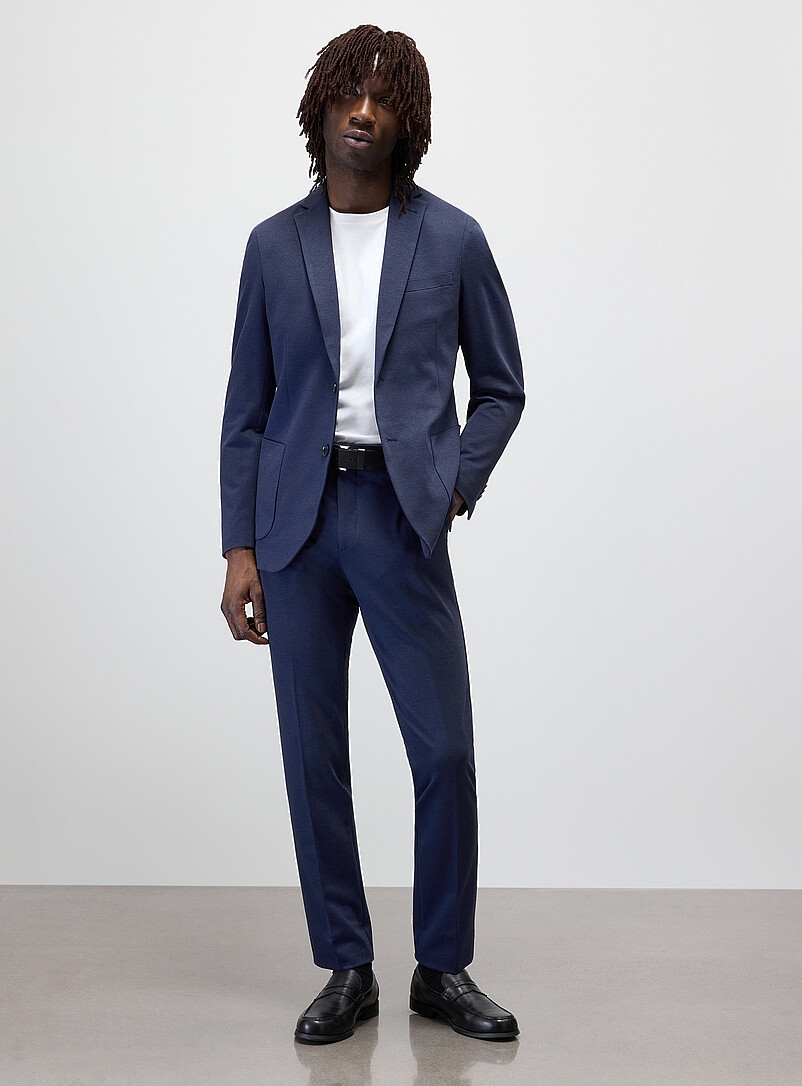 Bosco: Le complet tricot textur&eacute; <b>Coupe semi-ajust&eacute;e</b> Noir pour homme