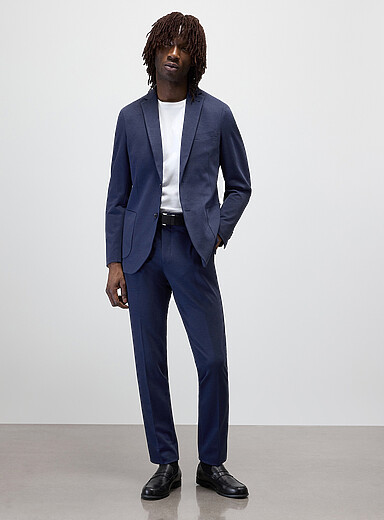 Bosco Black Textured knit suit <b>Semi-slim fit</b> for men