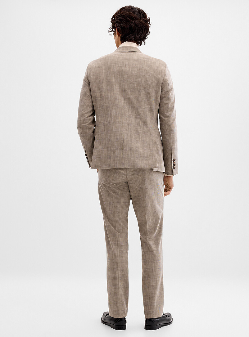 Bosco Sand Taupe Prince of Wales suit <b>Semi-slim fit</b> for men