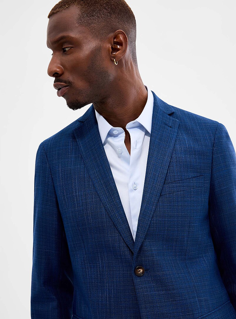 Bosco Chocolate/Espresso Structured chambray jacket <b>Semi-slim fit</b> for men