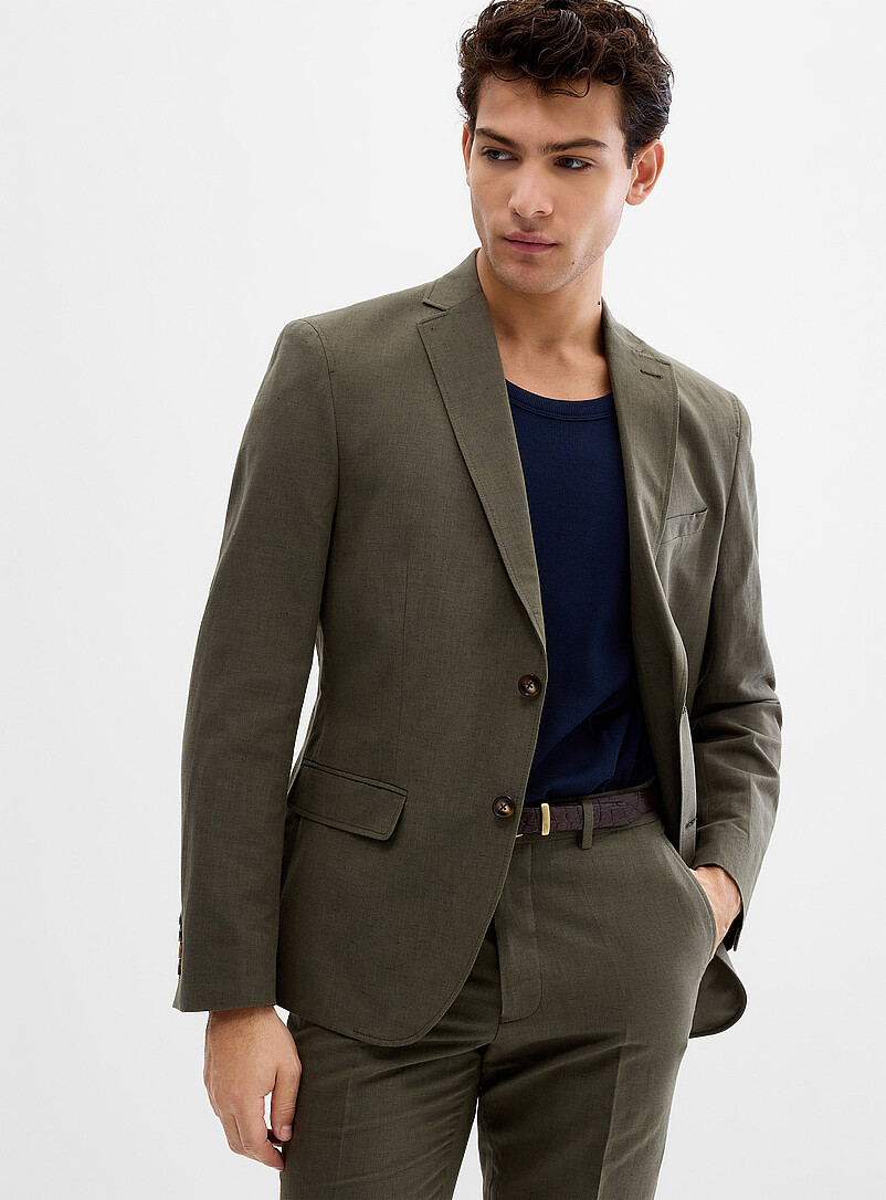Linen-Cotton Suit Jacket Semi-Slim Fit