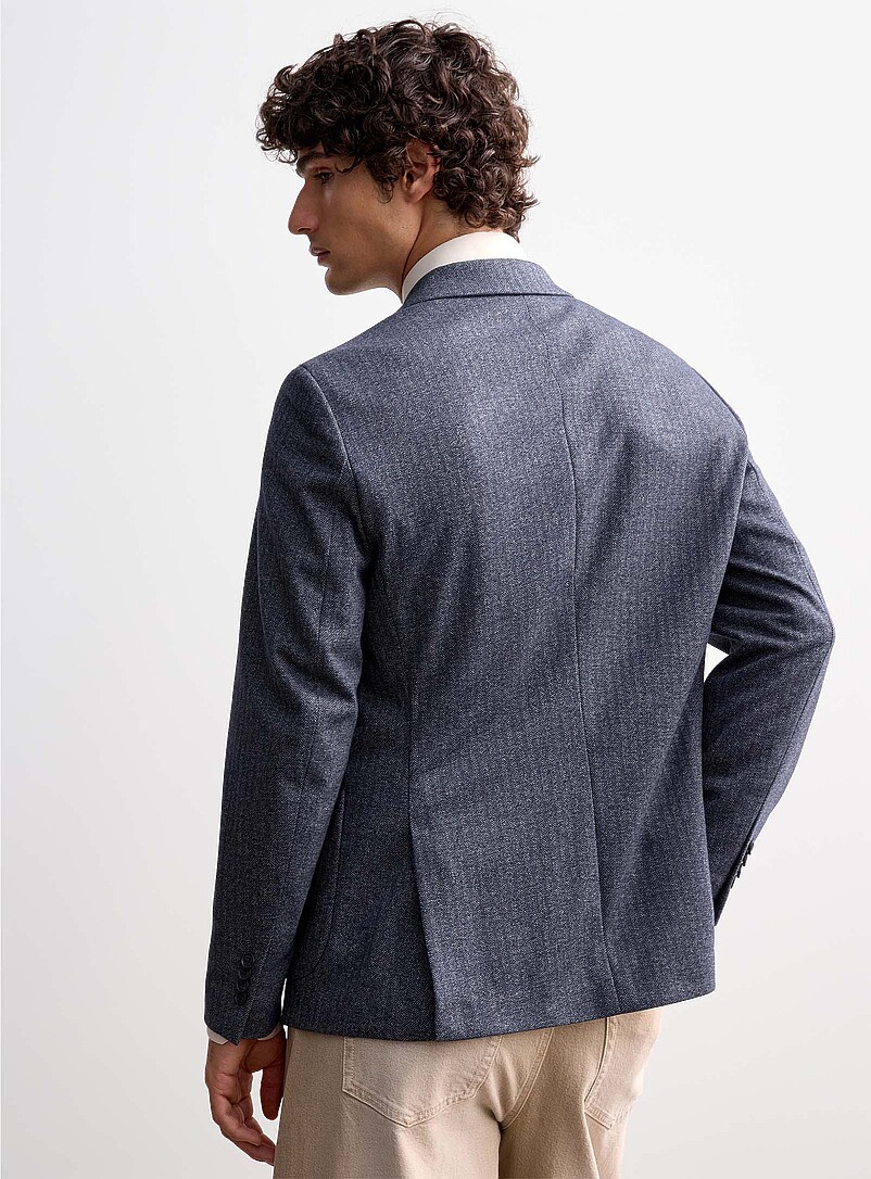 Navy herringbone blazer Semi-slim fit product image 3