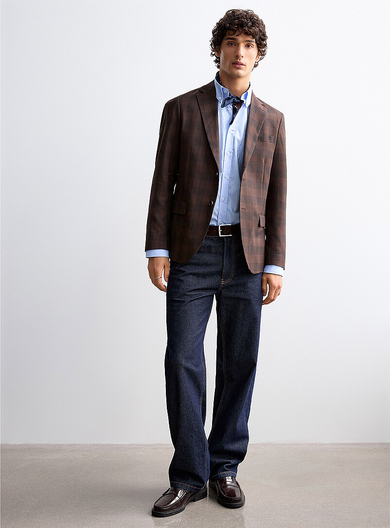 Prince of Wales chocolate blazer Semi-slim fit product image 2