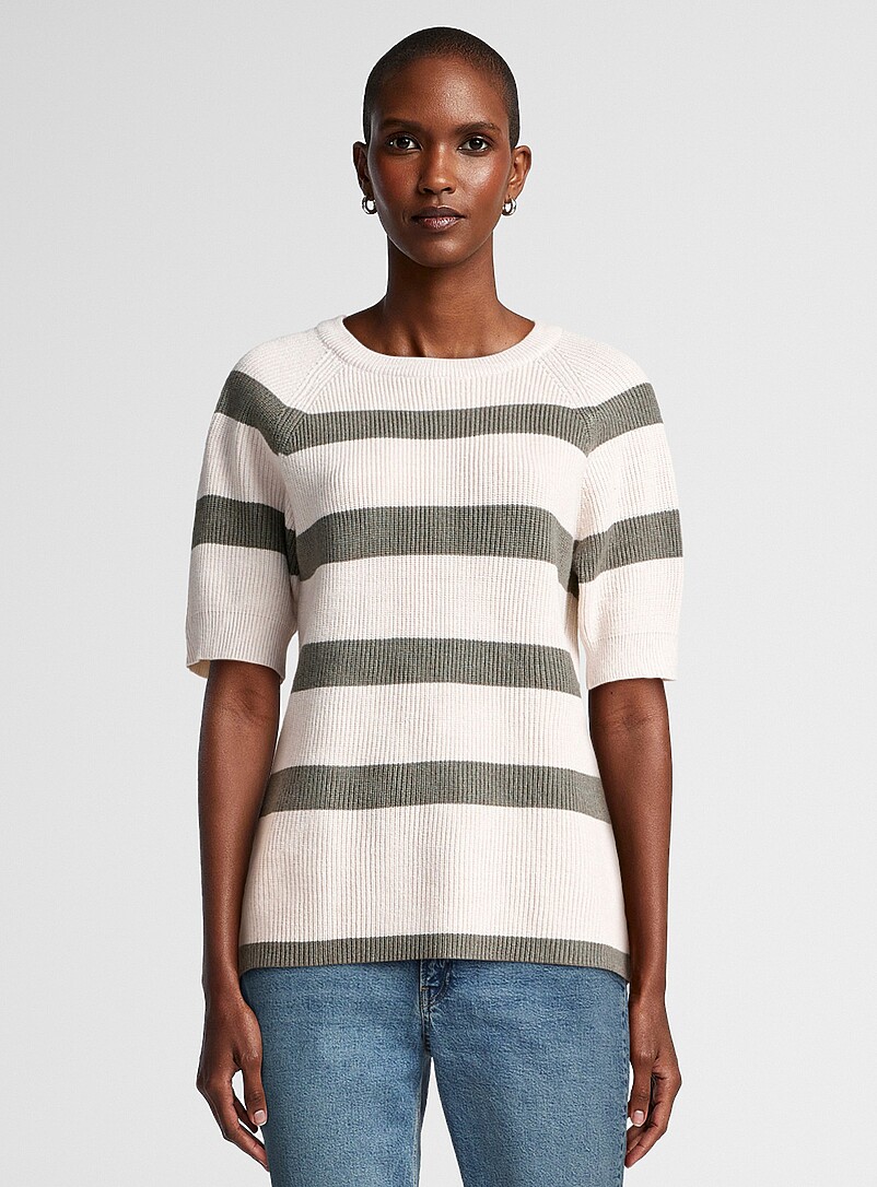 Dual Stripes Short sleeve Sweater Soyaconcept Stripes Patterns Dual Stripes Short Sleeve Sweater Soyaconcept Stripes Patterns