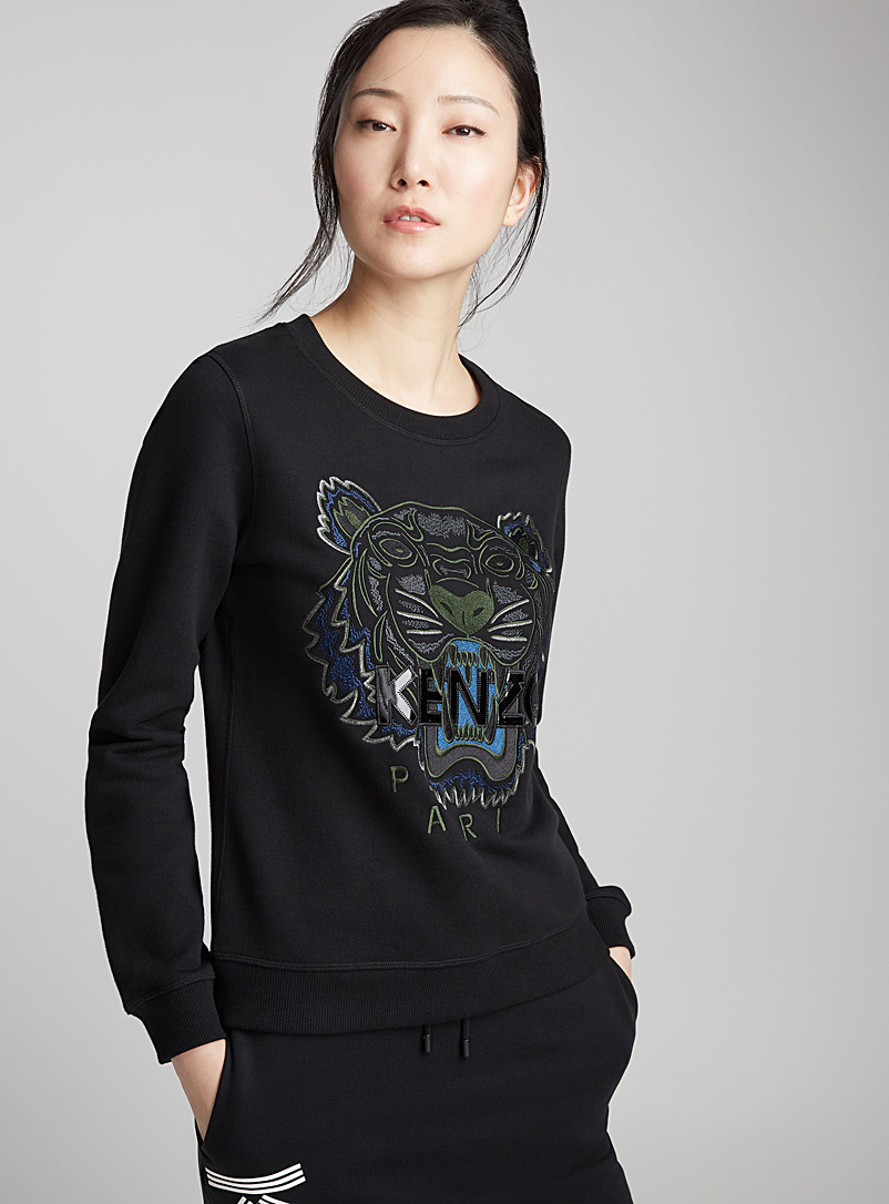 women's kenzo black tiger sweatshirt