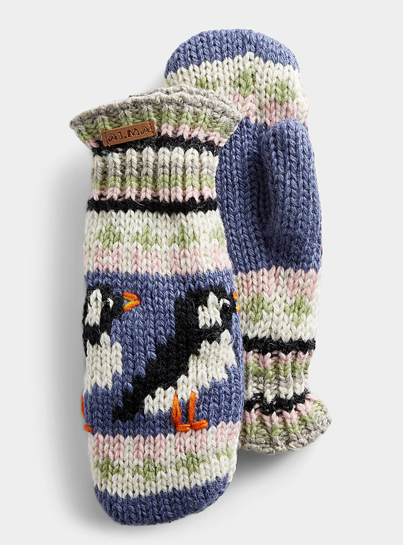 ALMA Assorted Puffin handmade mittens for women