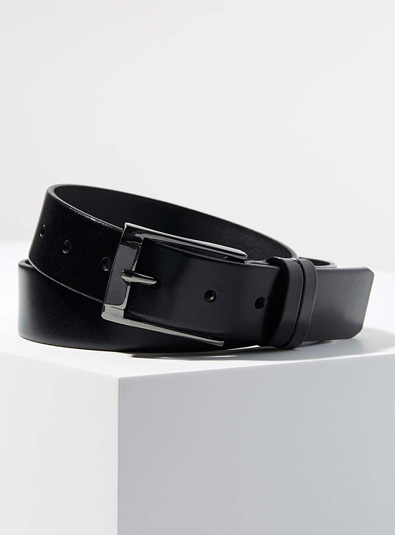 Le 31 Black Leather belt for men
