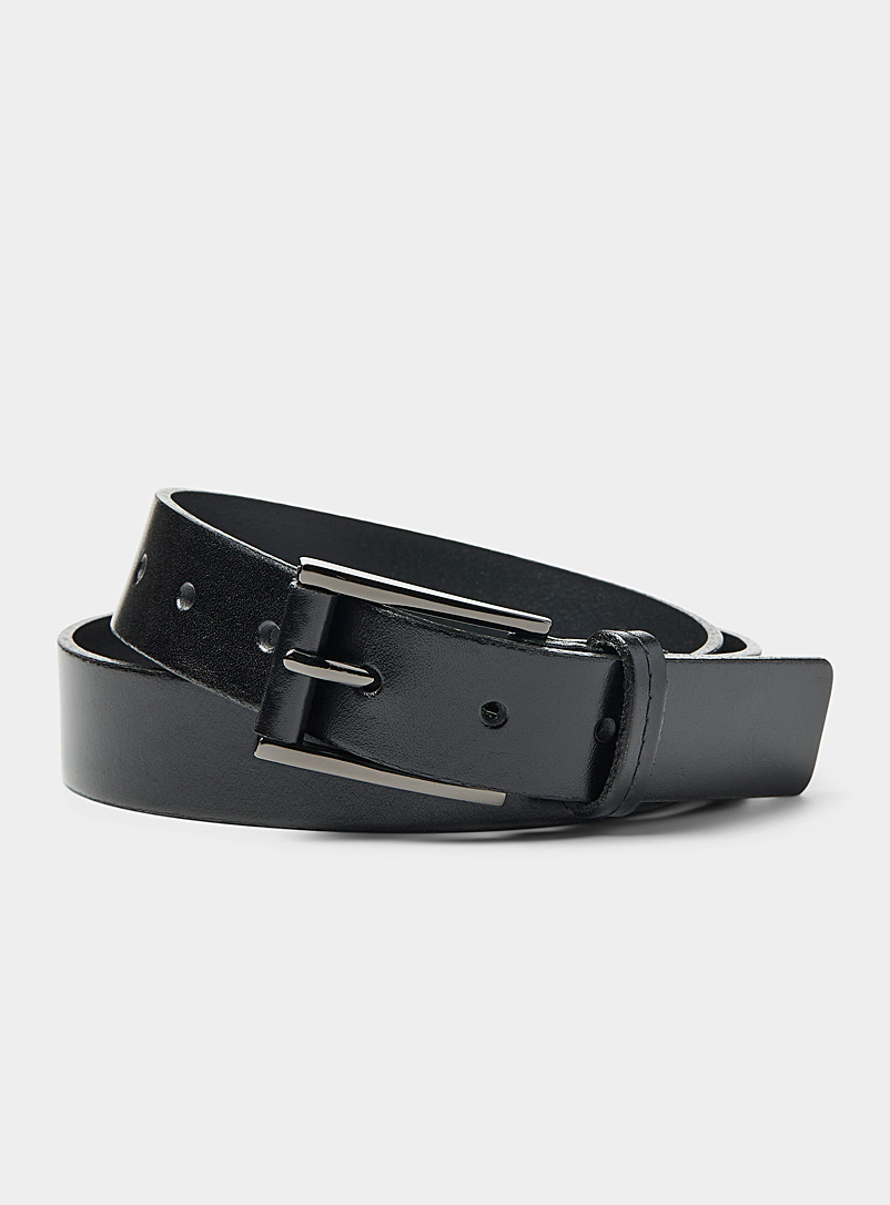 Le 31 Black Supple Italian leather belt for men