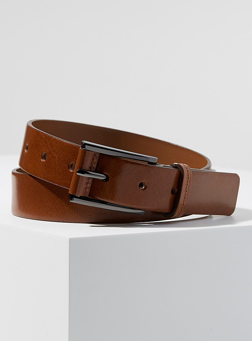 Le 31 Light Brown Supple Italian leather belt for men