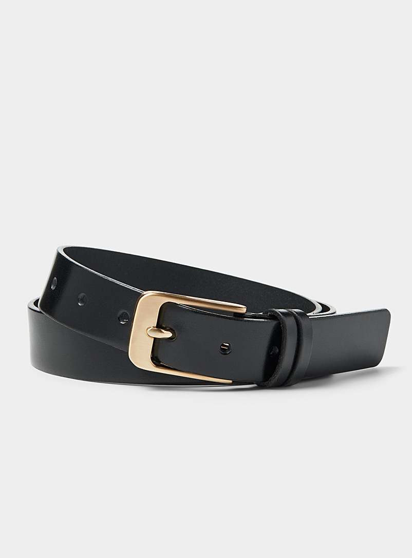 Le 31 Black Gold-buckle belt for men